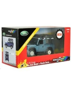 Britains 43217 - Land Rover Defender Met Roof Rack En Lier 1:32 -Miniatuur Speelgoed Winkel britains britains 43217 land rover defender met ro 6