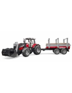 Bruder 2046 - Massey Ferguson 7480 Met Frontlader En Houttransport Aanhanger 7 Bruder 2046 - Massey Ferguson 7480 Met Frontlader En Houttransport Aanhanger -Miniatuur Speelgoed Winkel bruder bruder 2046 massey ferguson 7480 met frontl 2