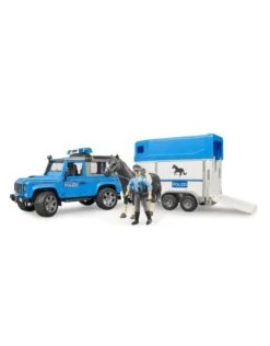 Bruder 2588 - Politieset Land Rover + Paardentrailer -Miniatuur Speelgoed Winkel bruder bruder 2588 politieset land rover paardentr 2