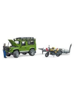 Bruder 2589 - Land Rover Defender Met Aanhanger En Scrambler Ducati -Miniatuur Speelgoed Winkel bruder bruder 2589 land rover defender met aanhang 3