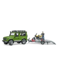 Bruder 2589 - Land Rover Defender Met Aanhanger En Scrambler Ducati -Miniatuur Speelgoed Winkel bruder bruder 2589 land rover defender met aanhang 5