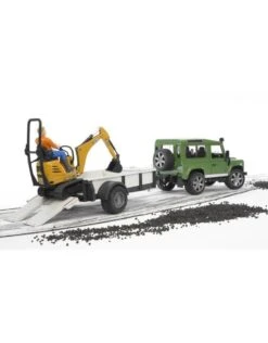 Bruder 2593 - Landrover Met Aanhanger En JCB Mini Graafmachine -Miniatuur Speelgoed Winkel bruder bruder 2593 landrover met aanhanger en jcb 2