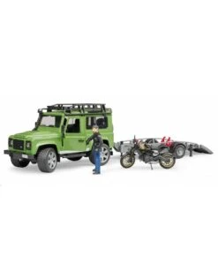 Bruder 2598 - Landrover Defender Met Aanhanger En Ducati Motor En Berijder -Miniatuur Speelgoed Winkel bruder bruder 2598 landrover defender met aanhange 2