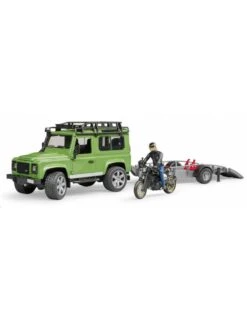 Bruder 2598 - Landrover Defender Met Aanhanger En Ducati Motor En Berijder -Miniatuur Speelgoed Winkel bruder bruder 2598 landrover defender met aanhange 3