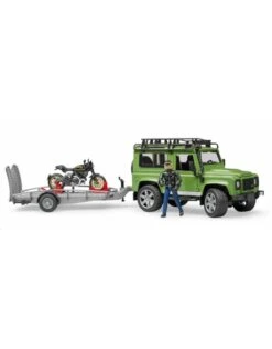Bruder 2598 - Landrover Defender Met Aanhanger En Ducati Motor En Berijder -Miniatuur Speelgoed Winkel bruder bruder 2598 landrover defender met aanhange 5