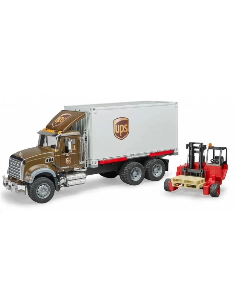 Bruder 2828 - Mack Granite UPS Met Heftruck 1 Bruder 2828 - Mack Granite UPS Met Heftruck