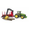 Bruder 3054 - John Deere 7930 Met Bomentrailer En 4 Boomstammen