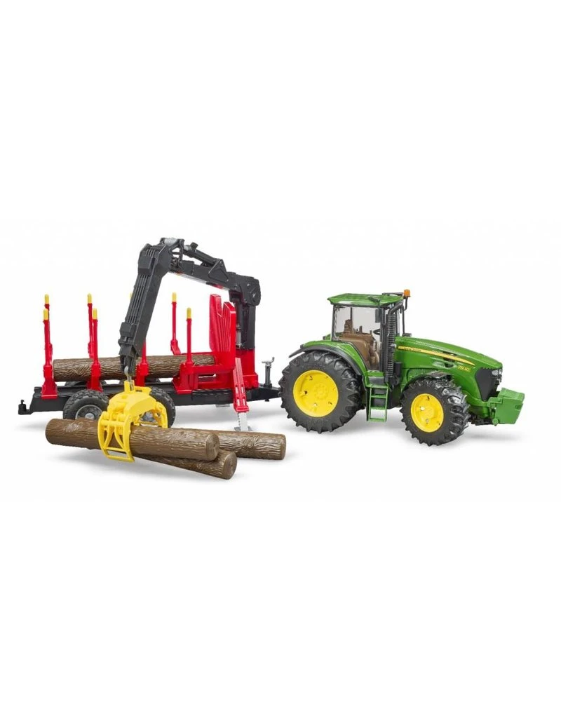 Bruder 3054 - John Deere 7930 Met Bomentrailer En 4 Boomstammen 1 Bruder 3054 - John Deere 7930 Met Bomentrailer En 4 Boomstammen