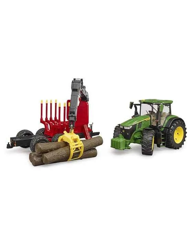 Bruder 3154 - John Deere 7R 350 Met Bomentrailer En 4 Boomstammen 4 Bruder 3154 - John Deere 7R 350 Met Bomentrailer En 4 Boomstammen - Afbeelding 4