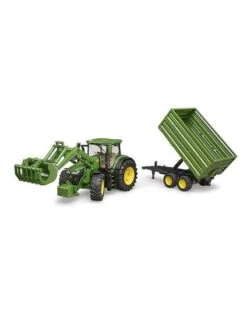 Bruder 3155 - John Deere 7R Met Voorlader En Aanhanger -Miniatuur Speelgoed Winkel bruder bruder 3155 john deere 7r met voorlader en 3