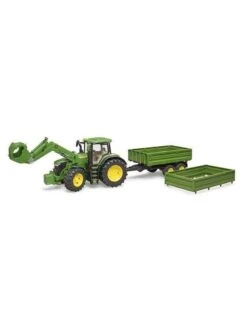Bruder 3155 - John Deere 7R Met Voorlader En Aanhanger -Miniatuur Speelgoed Winkel bruder bruder 3155 john deere 7r met voorlader en 4