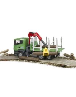 Bruder 3524 - Scania Houttransporter Met Kraan En 3 Boomstammen -Miniatuur Speelgoed Winkel bruder bruder 3524 scania houttransporter met kraa 3