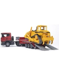 Bruder 3555 - Scania R-serie Met Dieplader En Caterpillar Bulldozer 7 Bruder 3555 - Scania R-serie Met Dieplader En Caterpillar Bulldozer -Miniatuur Speelgoed Winkel bruder bruder 3555 scania r serie met dieplader en 3
