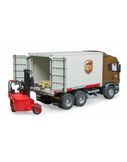 Bruder 3581 - Scania R-vrachtwagen UPS Met Heftruck -Miniatuur Speelgoed Winkel bruder bruder 3581 scania r vrachtwagen ups met he 3