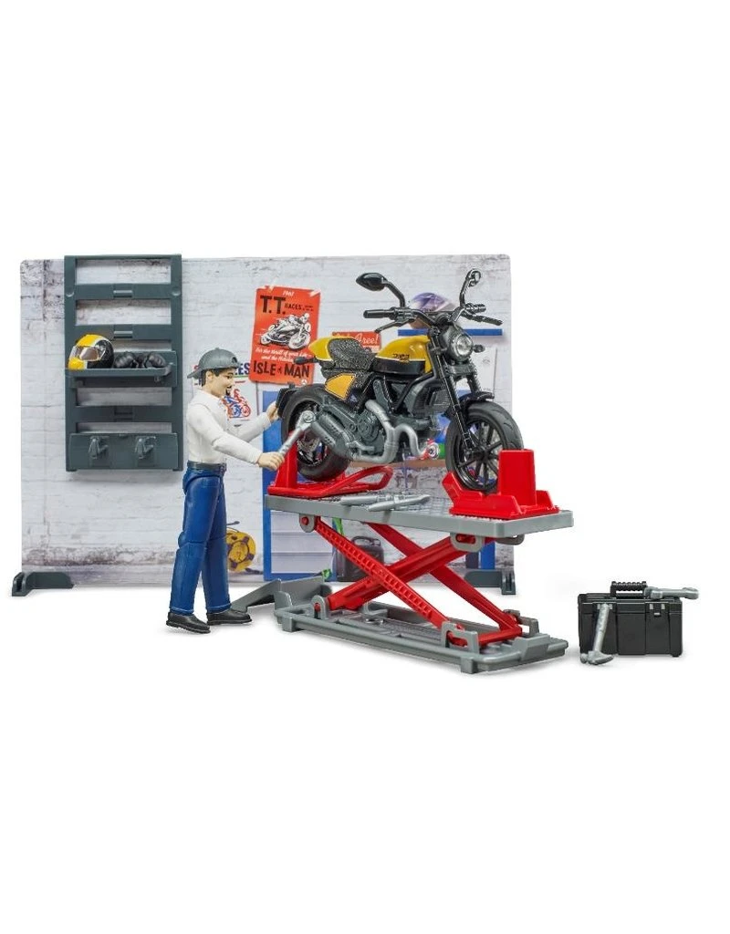 Bruder 62102 - Werkplaats Voor Motoren (Scrambler Ducati) 2 Bruder 62102 - Werkplaats Voor Motoren (Scrambler Ducati) - Afbeelding 2