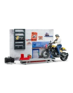 Bruder 62102 - Werkplaats Voor Motoren (Scrambler Ducati) 8 Bruder 62102 - Werkplaats Voor Motoren (Scrambler Ducati) -Miniatuur Speelgoed Winkel bruder bruder 62102 werkplaats voor motoren scramb 2