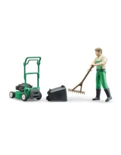 Bruder 62103 -Tuinman Met Grasmaaier -Miniatuur Speelgoed Winkel bruder bruder 62103 tuinman met grasmaaier 4