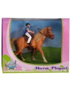 Kids Globe 640078A - Paard (lichtbruin) Met Amazone 1:24 (geschikt Voor SCHLEICH)