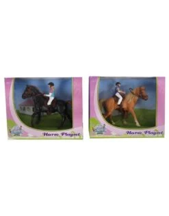 Kids Globe 640078B - Paard (donkerbruin) Met Amazone 1:24 (geschikt Voor SCHLEICH) -Miniatuur Speelgoed Winkel kids globe 640078b paard donkerbruin met amazone 1 2