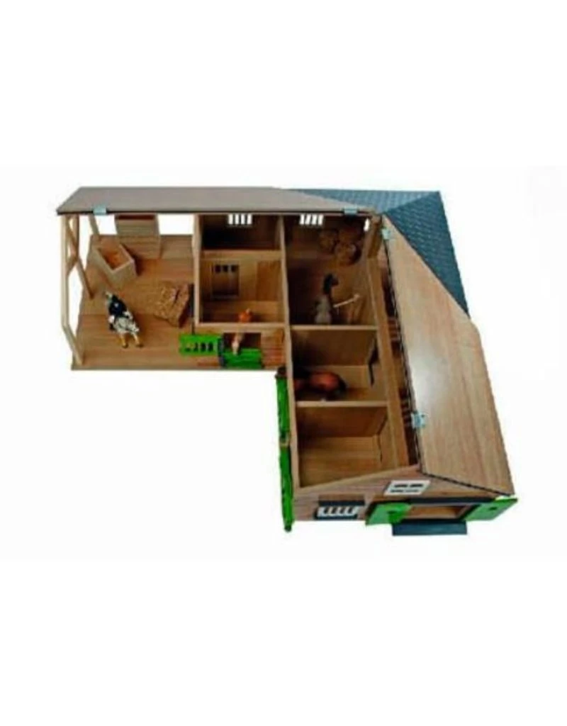 Kids Globe 610211 - Paardenhoekstal Met3 Boxen En Berging1:24 Bruin/zwart (geschikt Voor Schleich) 2 Kids Globe 610211 - Paardenhoekstal Met3 Boxen En Berging1:24 Bruin/zwart (geschikt Voor Schleich) - Afbeelding 2