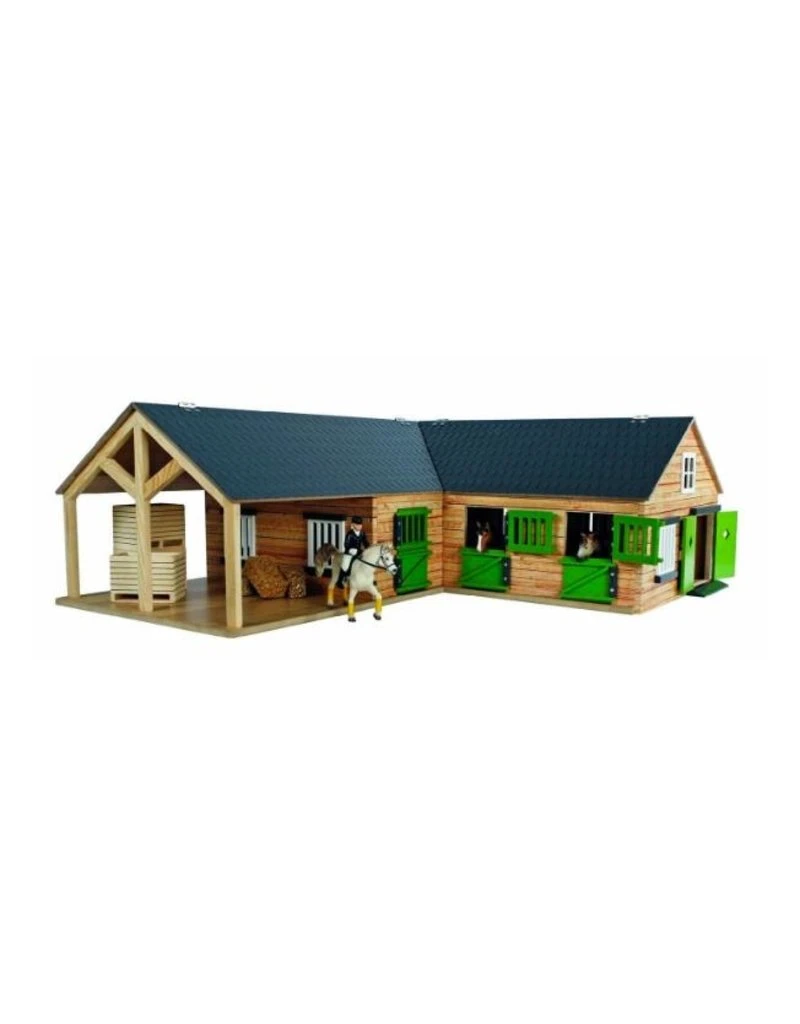 Kids Globe 610211 - Paardenhoekstal Met3 Boxen En Berging1:24 Bruin/zwart (geschikt Voor Schleich) 1 Kids Globe 610211 - Paardenhoekstal Met3 Boxen En Berging1:24 Bruin/zwart (geschikt Voor Schleich)