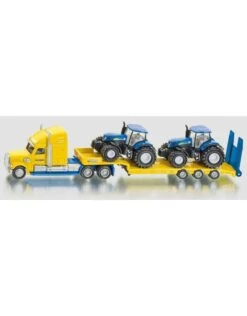 Miniatuur Speelgoed Winkel 23 Siku 1805 - Dieplader Met New Holland Tractors 1:87